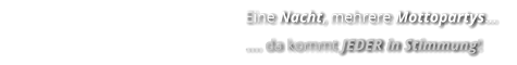 Eine Nacht, mehrere Mottopartys… …. da kommt JEDER in Stimmung!